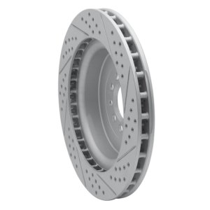 Jaguar Super V8 Brake Rotor (1) - Front Left - DFC - Drilled & Slotted Geoperformance - `03-`05