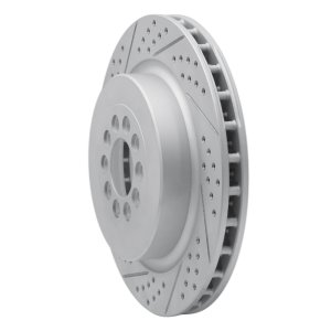 Jaguar Super V8 Brake Rotor (1) - Front Left - DFC - Drilled & Slotted Geoperformance - `03-`05