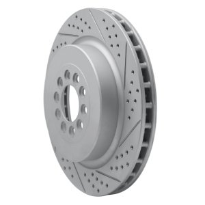 Jaguar XJR Brake Rotor (1) - Front Right - DFC - Drilled & Slotted Geoperformance - `03-`05