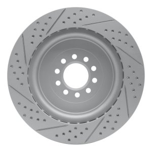 Jaguar XJR Brake Rotor (1) - Front Right - DFC - Drilled & Slotted Geoperformance - `03-`05