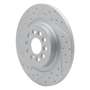 Jaguar Super V8 Brake Rotor (1) - Rear Left - DFC - Geoperformance Drilled & Slotted - `03-`05