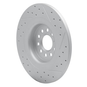 Jaguar Super V8 Brake Rotor (1) - Rear Left - DFC - Geoperformance Drilled & Slotted - `03-`05