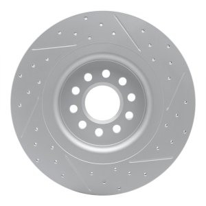 Jaguar Super V8 Brake Rotor (1) - Rear Left - DFC - Geoperformance Drilled & Slotted - `03-`05