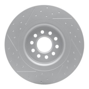 Jaguar S-Type Brake Rotor (1) - Rear Right - DFC - Drilled & Slotted Geoperformance - `03-`05