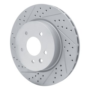 Jaguar XJR Brake Rotor (1) - Rear Left - DFC - Drilled & Slotted Geoperformance - `00-`06