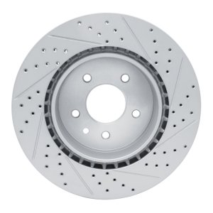 Jaguar XJR Brake Rotor (1) - Rear Left - DFC - Drilled & Slotted Geoperformance - `00-`06
