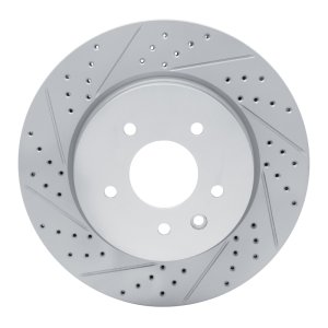 Jaguar XJR Brake Rotor (1) - Rear Left - DFC - Drilled & Slotted Geoperformance - `00-`06