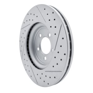 Jaguar XK Brake Rotor (1) - Front Left - DFC - Drilled & Slotted Geoperformance - `06-`10