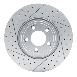 Jaguar XK Brake Rotor (1) - Front Left - DFC - Drilled & Slotted Geoperformance - `06-`10