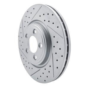 Jaguar XK Brake Rotor (1) - Front Left - DFC - Drilled & Slotted Geoperformance - `06-`10