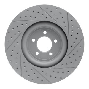 Jaguar XK Brake Rotor (1) - Front Left - DFC - Geoperformance Drilled & Slotted - `06-`21
