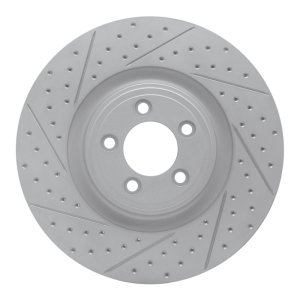 Jaguar XK Brake Rotor (1) - Front Left - DFC - Geoperformance Drilled & Slotted - `06-`21