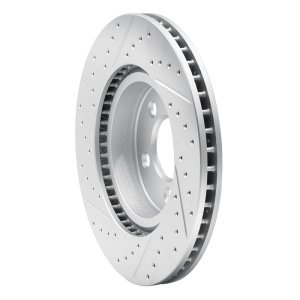 Jaguar S-Type Brake Rotor (1) - Front Right - DFC - Drilled & Slotted Geoperformance - `06-`08