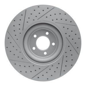 Jaguar F-Type Brake Rotor (1) - Front Right - DFC - Drilled & Slotted Geoperformance - `10-`24