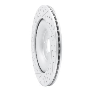 Jaguar XFR Brake Rotor (1) - Rear Right - DFC - Drilled & Slotted Geoperformance - `10-`24