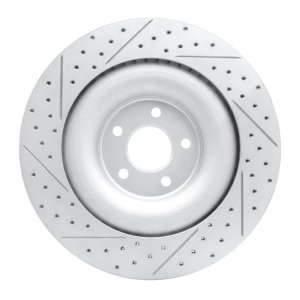 Jaguar XFR Brake Rotor (1) - Rear Right - DFC - Drilled & Slotted Geoperformance - `10-`24