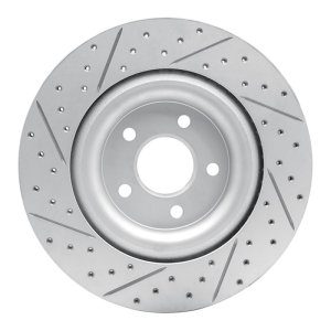 Jaguar F-Type Brake Rotor (1) - Rear Right - DFC - Drilled & Slotted Geoperformance - `14-`21