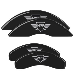 Jaguar XKR Caliper Covers (4) - Front + Rear - MGP - Engraved MGP Black finish - Black - `07-`09