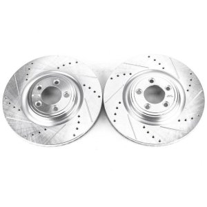 Jaguar F-Type Brake Rotors (2) - Front - PowerStop - Evolution Drilled & Slotted - `14-`19