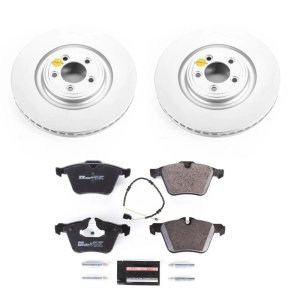 Jaguar XF Brake Kit - Front - PowerStop - Genuine Geomet Coated Rotors + ECE-R90 Brake Pads - `10-`15