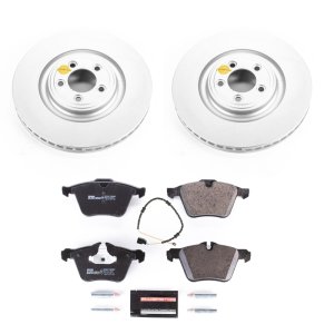 Jaguar XF Brake Kit - Front - PowerStop - Genuine Geomet Coated Rotors + ECE-R90 Brake Pads - `10-`15