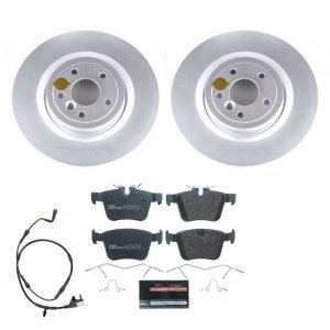 Jaguar XE Brake Kit - Rear - PowerStop - Genuine Geomet Coated Rotors + ECE-R90 Certified Pads - `17-`20
