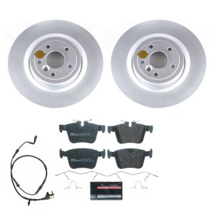 Jaguar XE Brake Kit - Rear - PowerStop - Genuine Geomet Coated Rotors + ECE-R90 Certified Pads - `17-`20