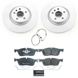 Jaguar E-Pace Brake Kit - Front - PowerStop - Genuine Geomet Coated Rotors + ECE-R90 Brake Pads - `18-`19