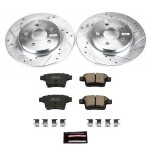 Jaguar X-Type Brake Kit - Rear - PowerStop - Drilled & Slotted Rotors + Carbon-Fiber Ceramic Pads - `05-`08 Jaguar X-Type Brake Kit - Rear - PowerStop - Drilled & Slotted Rotors + Carbon-Fiber Ceramic Pads - `05-`08