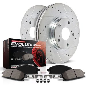 Jaguar X-Type Brake Kit - Rear - PowerStop - Z23 Evolution Sport - Drilled & Slotted Rotors + Carbon-Fiber Ceramic Pads - `02-`05