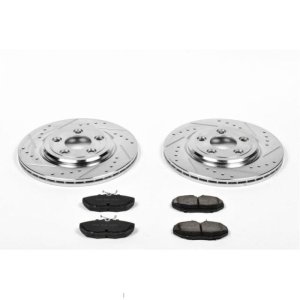 Jaguar S-Type Brake Kit - Rear - PowerStop - Drilled & Slotted Rotors + Carbon-Fiber Ceramic Pads - `03-`05 Jaguar S-Type Brake Kit - Rear - PowerStop - Drilled & Slotted Rotors + Carbon-Fiber Ceramic Pads - `03-`05
