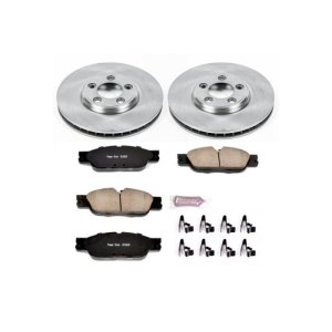 Jaguar S-Type Brake Kit - Front - PowerStop - Z17 Evolution Plus Ceramic Pads + Autospecialty Rotors - 2005