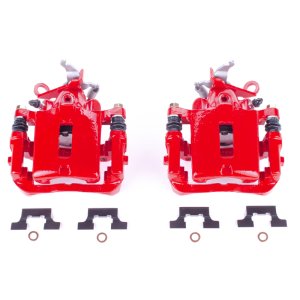 Jaguar S-Type Brake Calipers - Rear - PowerStop - Powder Coated - Red - `03-`05