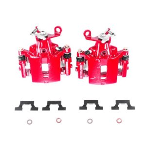 Jaguar S-Type Brake Calipers - Rear - PowerStop - Powder Coated - Red - `03-`05