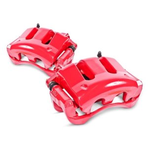 Jaguar S-Type Brake Calipers - Rear - PowerStop - Powder Coated - Red - `03-`05