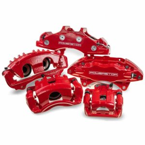 Jaguar S-Type Brake Calipers - Rear - PowerStop - Powder Coated - Red - `03-`05