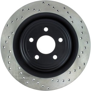 Jaguar XKR Brake Rotors (1) - Rear Left - Stoptech - Sport Drilled - Black - `07-`09