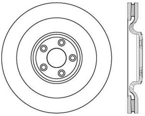 Jaguar XF Brake Rotor (1) - Front Left - Stoptech - Drilled Sport - Black - `10-`15