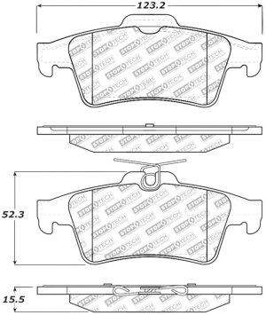 Jaguar S-Type Brake Pads - Rear - Stoptech - Street Select - `06-`08