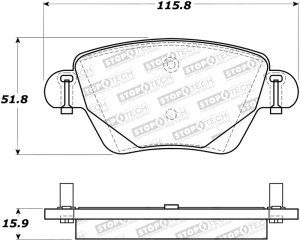 Jaguar X-Type Brake Pads - Stoptech - Street Brake Pads with Shims - `01-`04 Jaguar X-Type Brake Pads - Stoptech - Street Brake Pads with Shims - `01-`04
