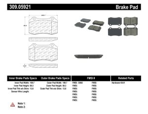 Jaguar Vanden Plas Brake Pads - Rear - Stoptech - Sport - `02-`05