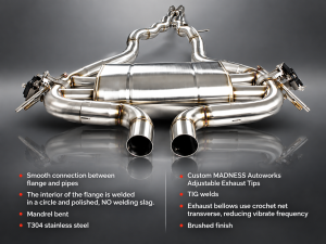 Jaguar F-TYPE Performance Exhaust System - MADNESS - 3.0L V6 - Dual Center Exit - Electronic Valve Design - Black Exhaust Tips Jaguar F-TYPE Performance Exhaust System - MADNESS - 3.0L V6 - Dual Center Exit - Electronic Valve Design - Black Exhaust Tips
