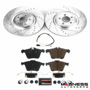 Jaguar F-TYPE Brake Pads + Brake Rotors - Front - Powerstop - Z23 Evolution - Drilled + Slotted 