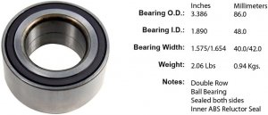 Jaguar XK Wheel Bearings - StopTech - Premium Double Row Wheel Bearing