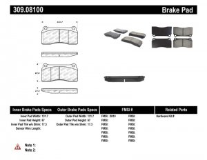 Jaguar XK Brake Pads - Front - StopTech - Sport 