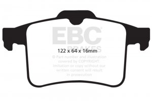 Jaguar XF Brake Pads - Rear - EBC - Redstuff - '10 - '15