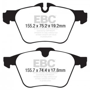 Jaguar F-TYPE Brake Pads - Front - EBC - Yellowstuff - 3.0L - Cast Iron Rotors - '14 - '22