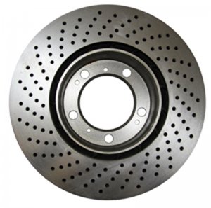 Jaguar XJ Brake Rotors (2) - Rear - Premium - Drilled - EBC - '95 - '02
