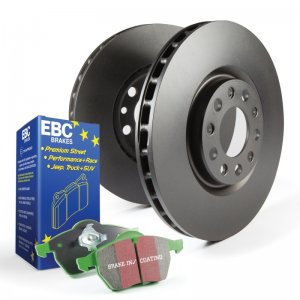 Jaguar XK Brake Pads and Rotors - Rear - Premium - EBC - Greenstuff - '61 - '64