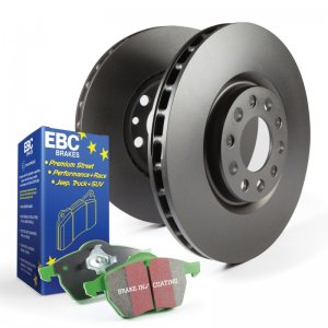 Jaguar XK Brake Pads and Rotors - Rear - Premium - EBC - Greenstuff - '61 - '64
